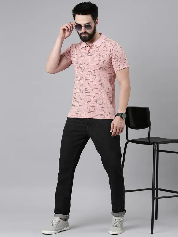 Pink_Polo_Neck_Printed_Pure_Cotton_Tshirt_For_Men