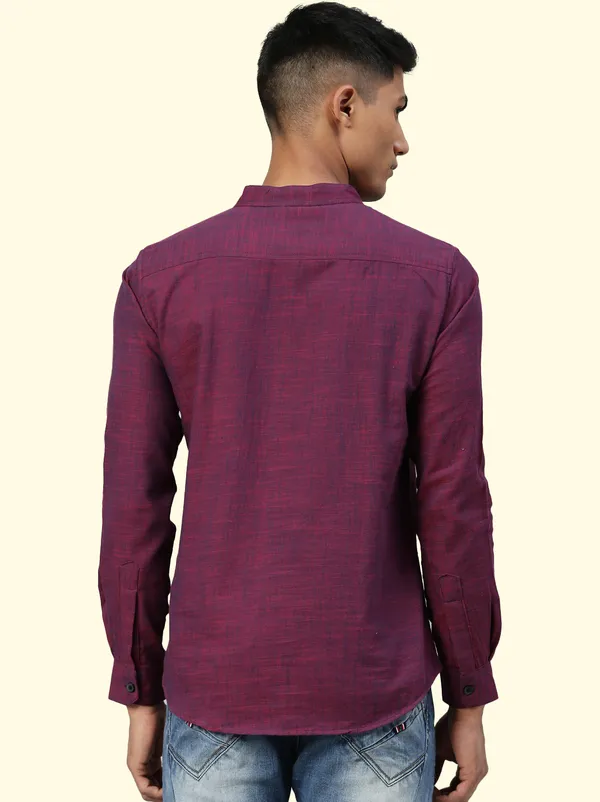 Red_Regular_Pure_Cotton_Solid_Casual_Straight_Short_Kurta_For_Men