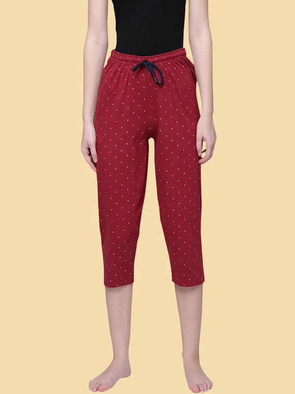 Maroon_Cottton_Capri_For_Women