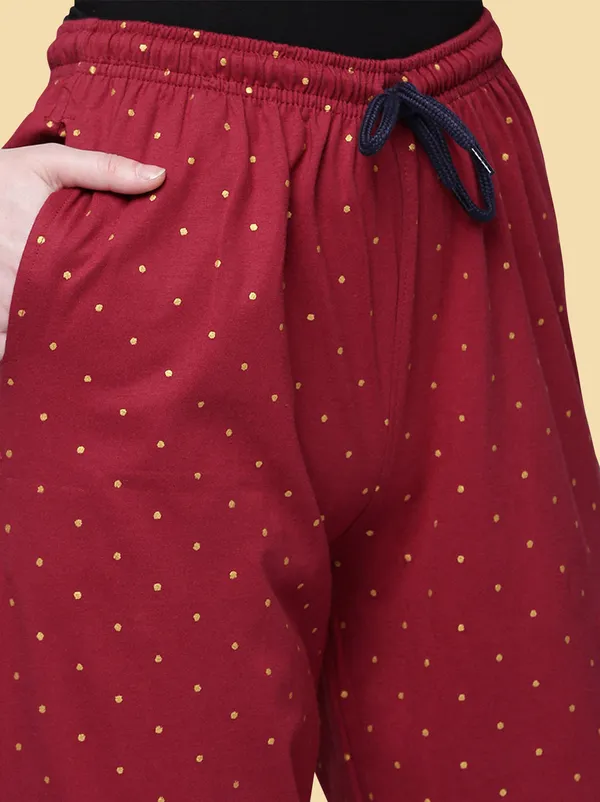 Maroon_Cottton_Capri_For_Women