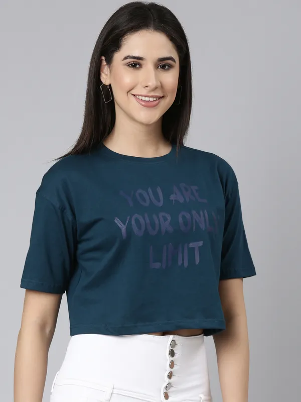 Teal_Kryptic_Printed_Cotton_Drop-Shoulder_Sleeves_Oversized_Crop_T-shirt