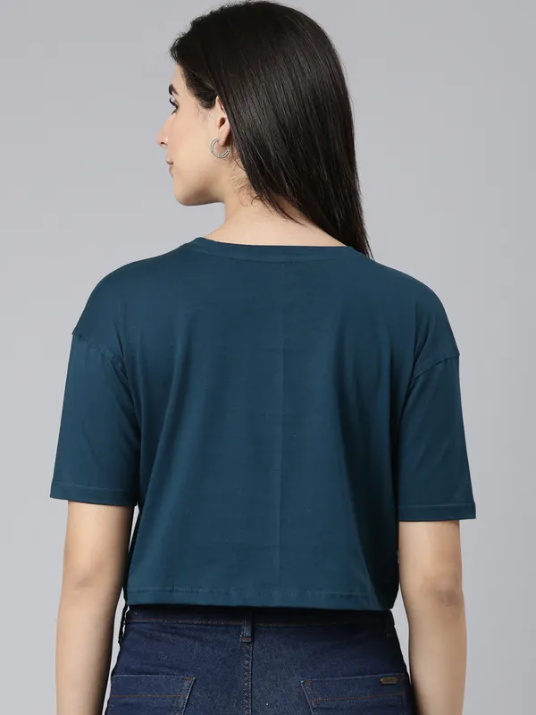 Teal_Kryptic_Typography_Printed_Drop-Shoulder_Cotton_Oversized_Crop_T-shirt