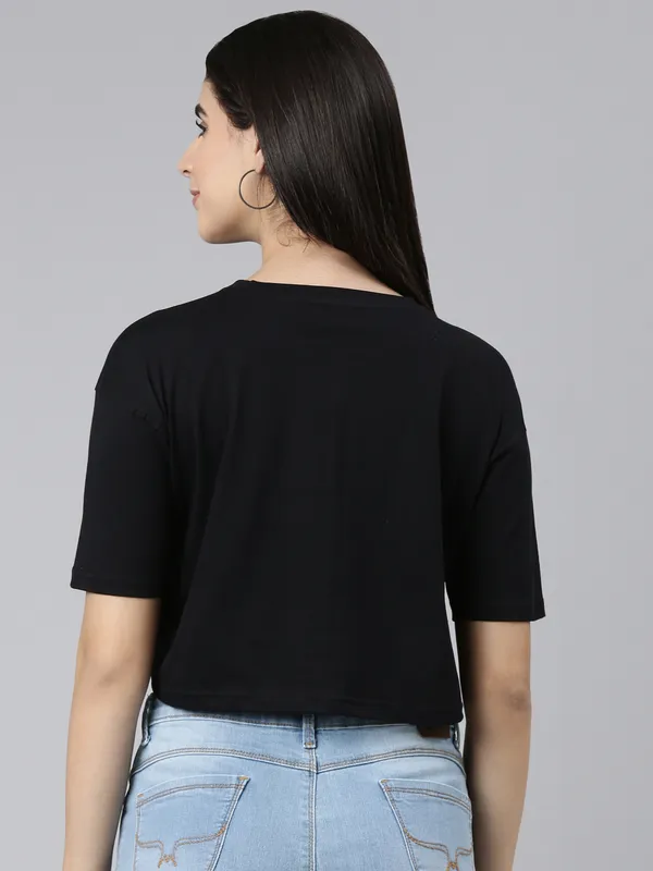 Black_Kryptic_Typography_Printed_Drop-Shoulder_Sleeves_Cropped_Pure_Cotton_T-shirt
