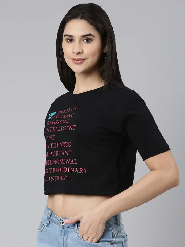 Black_Kryptic_Typography_Printed_Drop-Shoulder_Sleeves_Cropped_Pure_Cotton_T-shirt