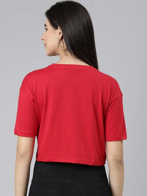 Red_Kryptic_Women_Printed_Pure_Cotton_Drop-Shoulder_Sleeves_Oversized_Crop_Tshirt
