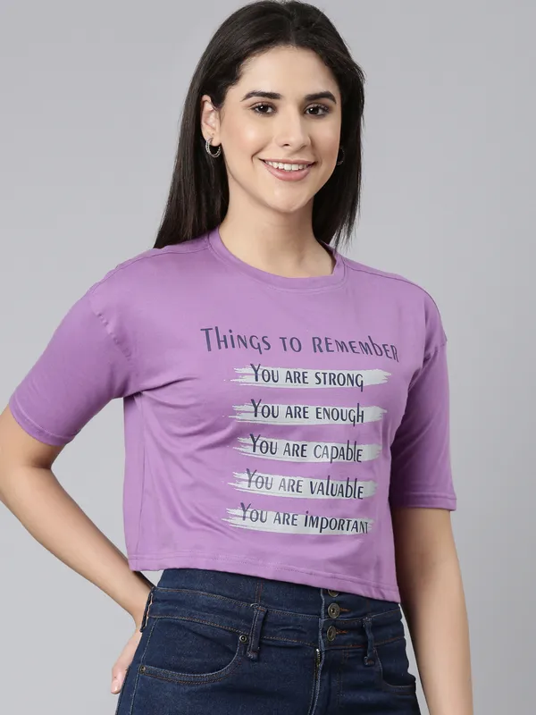 Purple_Kryptic_Womens_Pure_Cotton_Printed_Round_Neck_Drop_Shoulder_Oversized_Crop_Tshirt