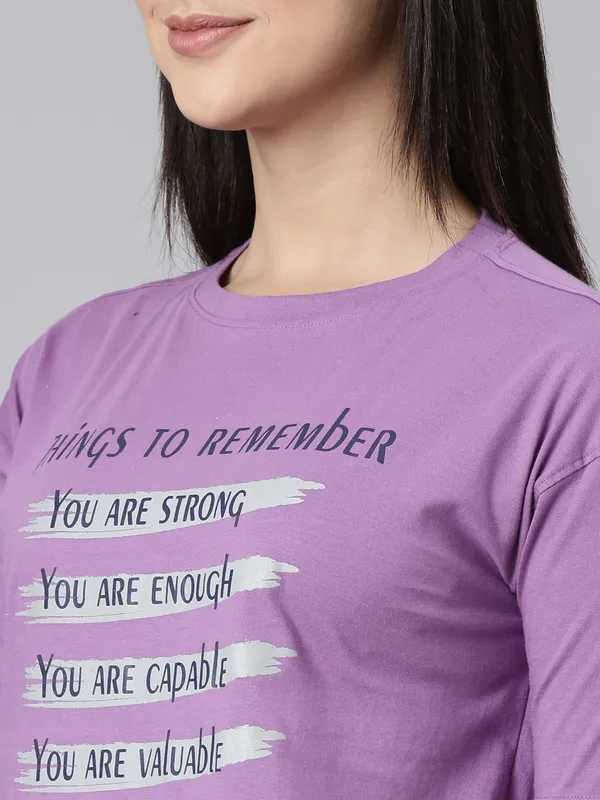 Purple_Kryptic_Womens_Pure_Cotton_Printed_Round_Neck_Drop_Shoulder_Oversized_Crop_Tshirt