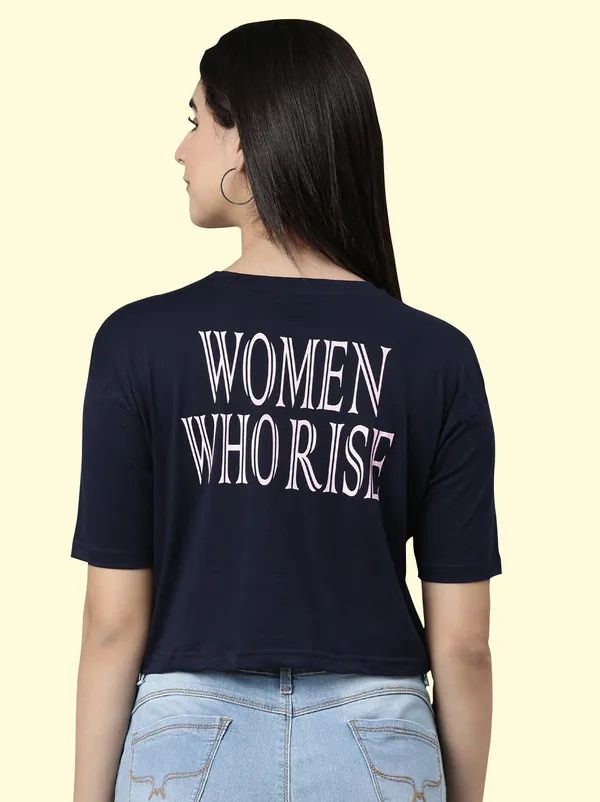 Blue_Printed_Round_Neck_T-Shirt_For_Women