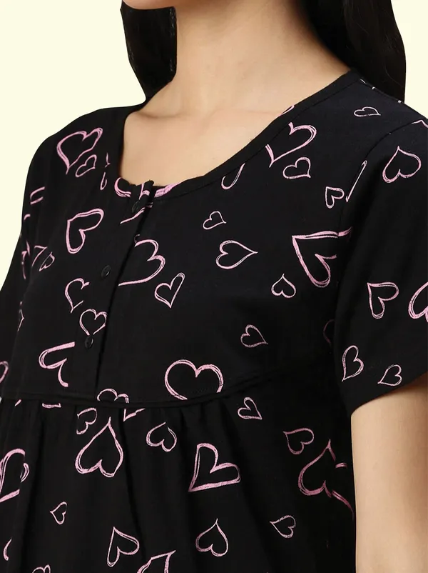 Black_Pure_Cotton_Nighty_For_Women