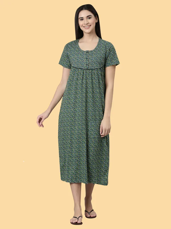 Black_Pure_Cotton_Nighty_For_Women