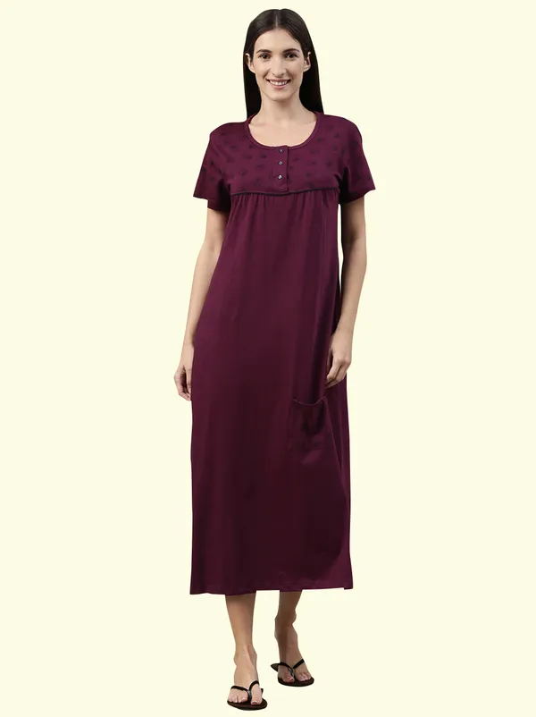 Maroon_Western_Wear_Nighty_For_Women