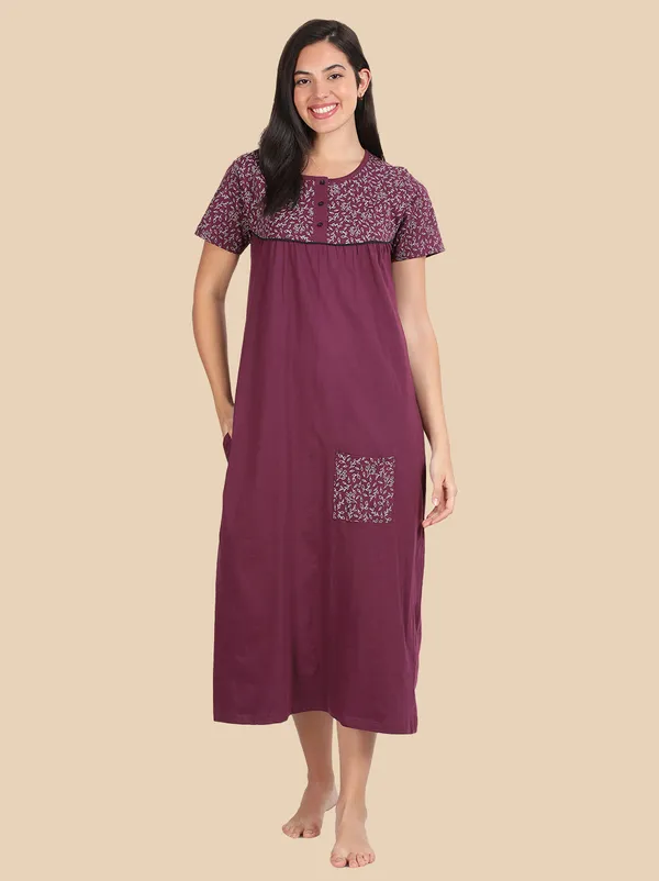 Maroon_Western_Wear_Nighty_For_Women