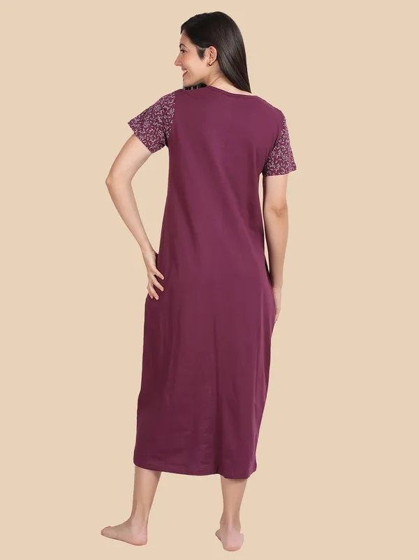 Maroon_Western_Wear_Nighty_For_Women