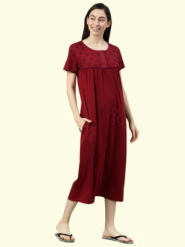 Maroon_Western_Wear_Nighty_For_Women