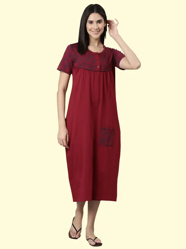Maroon_Western_Wear_Nighty_For_Women