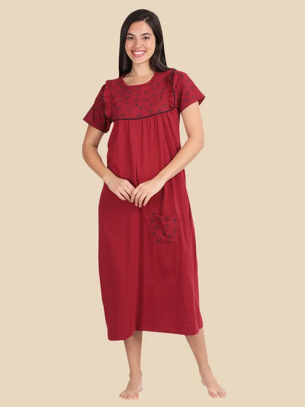 Maroon_Western_Wear_Nighty_For_Women
