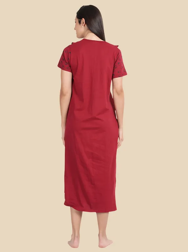 Maroon_Western_Wear_Nighty_For_Women