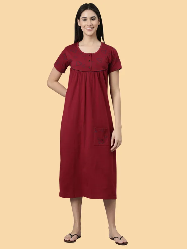 Maroon_Western_Wear_Nighty_For_Women