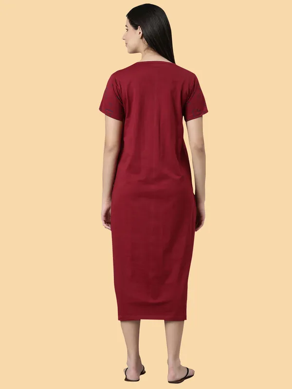 Maroon_Western_Wear_Nighty_For_Women