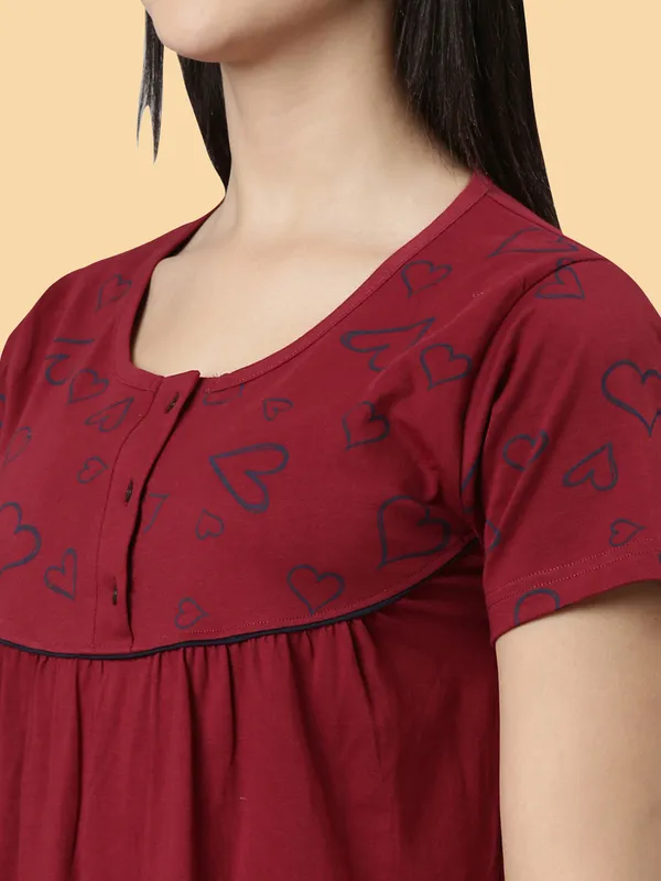 Maroon_Western_Wear_Nighty_For_Women