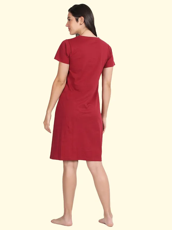 Maroon_Western_Wear_Nighty_For_Women