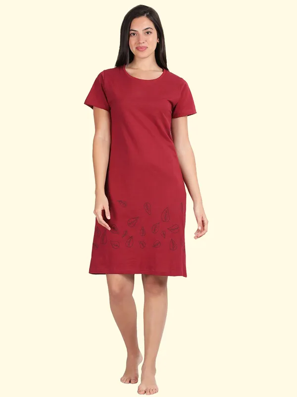 Maroon_Western_Wear_Nighty_For_Women