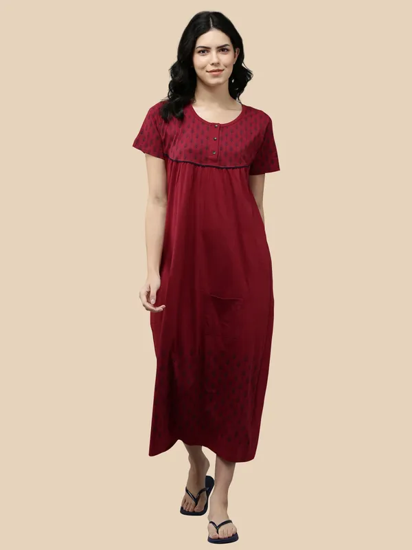 Maroon_Western_Wear_Nighty_For_Women