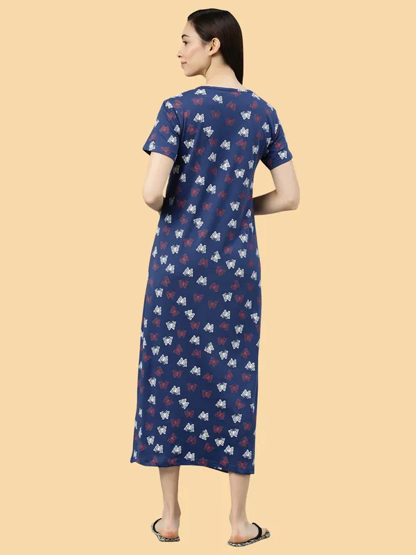 Navy_Pure_Cotton_Nighty_For_Women