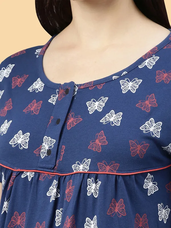 Navy_Pure_Cotton_Nighty_For_Women