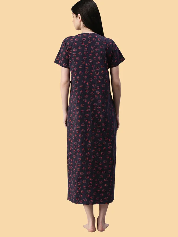 Blue_Pure_Cotton_Nighty_For_Women