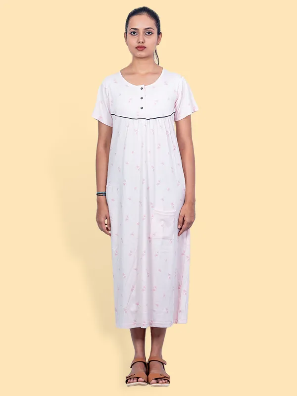 Pink_Western_Wear_Round_Neck_Nightdress_For_Women