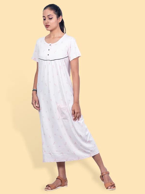 Pink_Western_Wear_Round_Neck_Nightdress_For_Women
