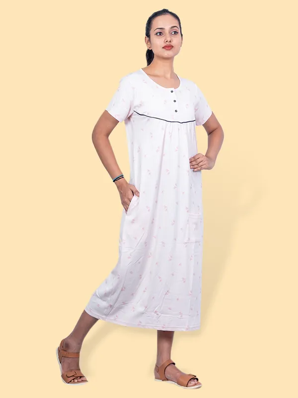Pink_Western_Wear_Round_Neck_Nightdress_For_Women