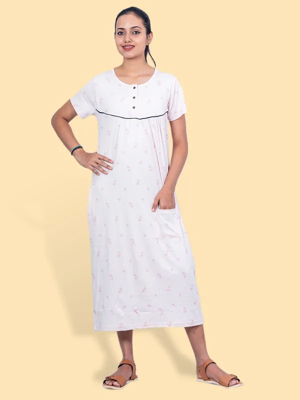 Pink_Western_Wear_Round_Neck_Nightdress_For_Women