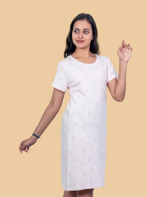 Pink_Western_Wear_Round_Neck_Nightdress_For_Women
