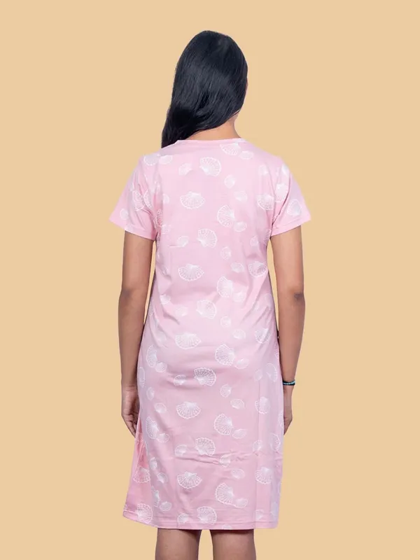 Pink_Western_Wear_Round_Neck_Nightdress_For_Women