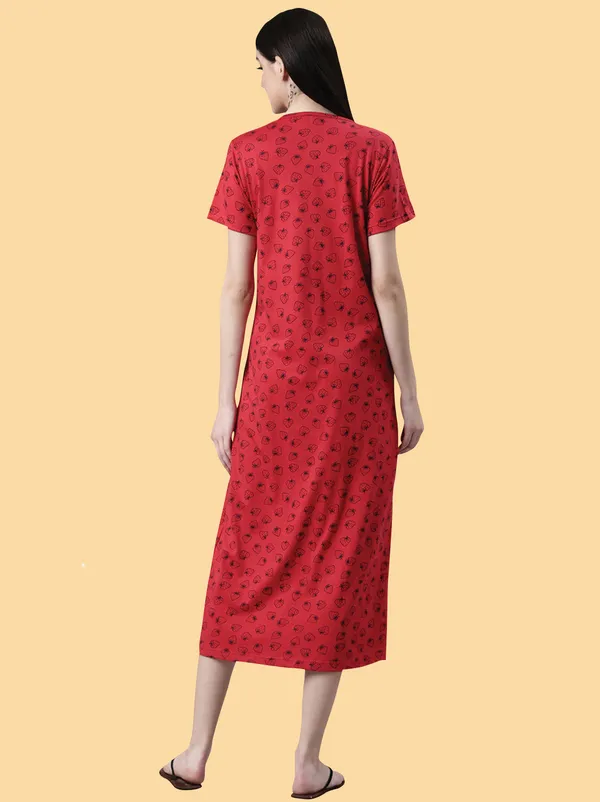 Red_Pure_Cotton_Nighty_For_Women