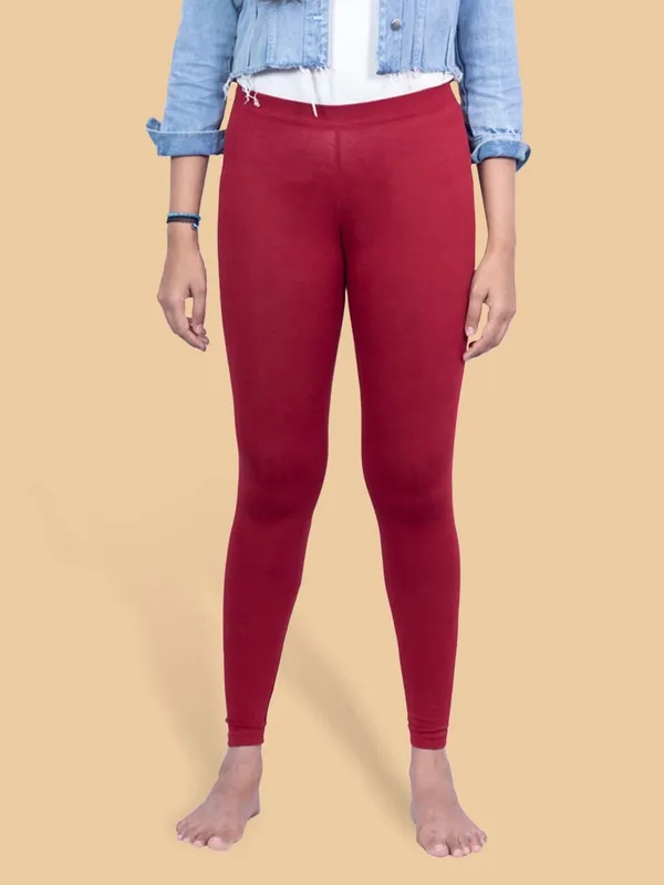 Maroon_Ankle_Length_Western_Wear_Legging_For_Women