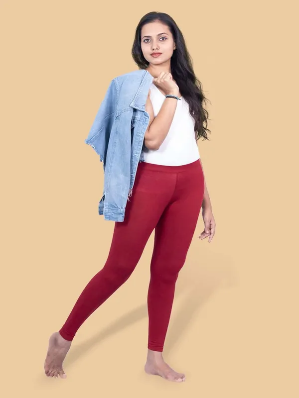 Maroon_Ankle_Length_Western_Wear_Legging_For_Women
