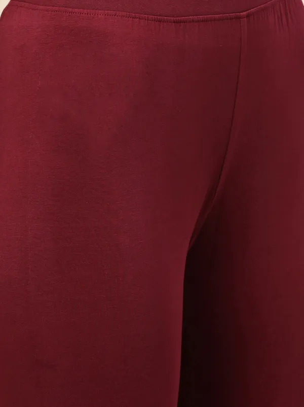 Maroon_Ankle_Length_Western_Wear_Legging_For_Women