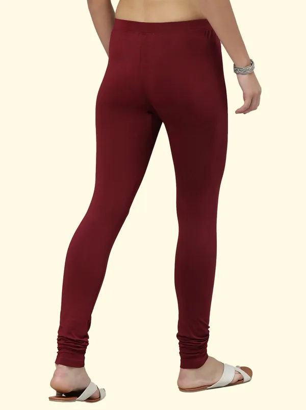 Maroon_Churidar_Length_Western_Wear_Legging_For_Women