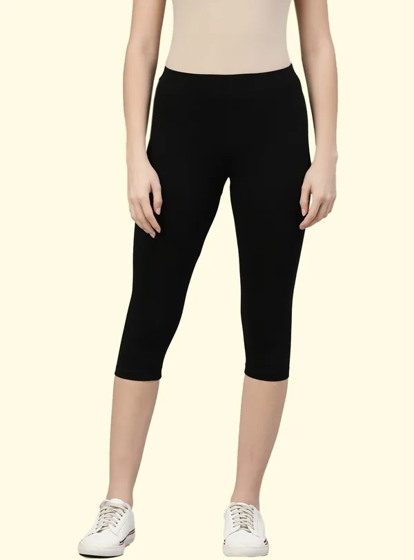 Black_3/4Th/Calf_Length_Western_Wear_Legging_For_Women