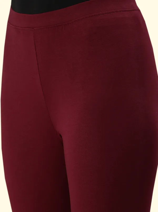 Maroon_3/4Th/Calf_Length_Western_Wear_Legging_For_Women