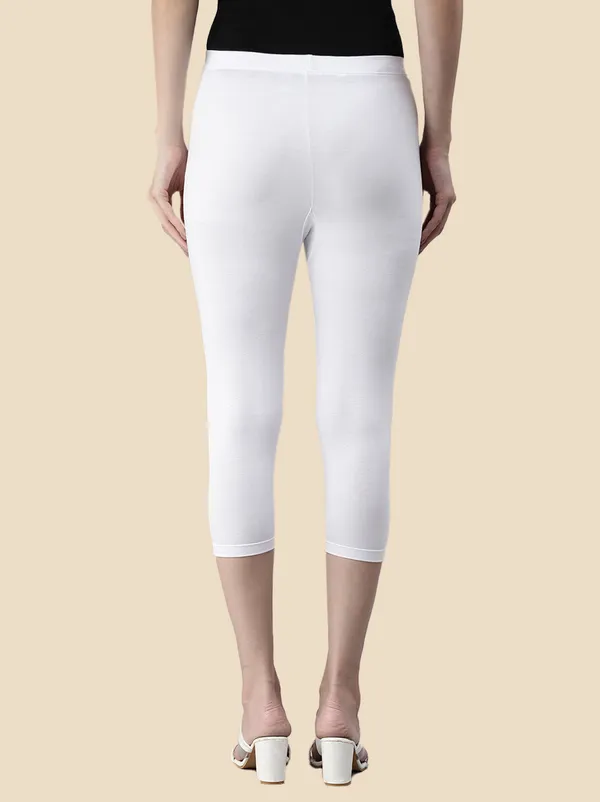 White_3/4Th/Calf_Length_Western_Wear_Legging_For_Women