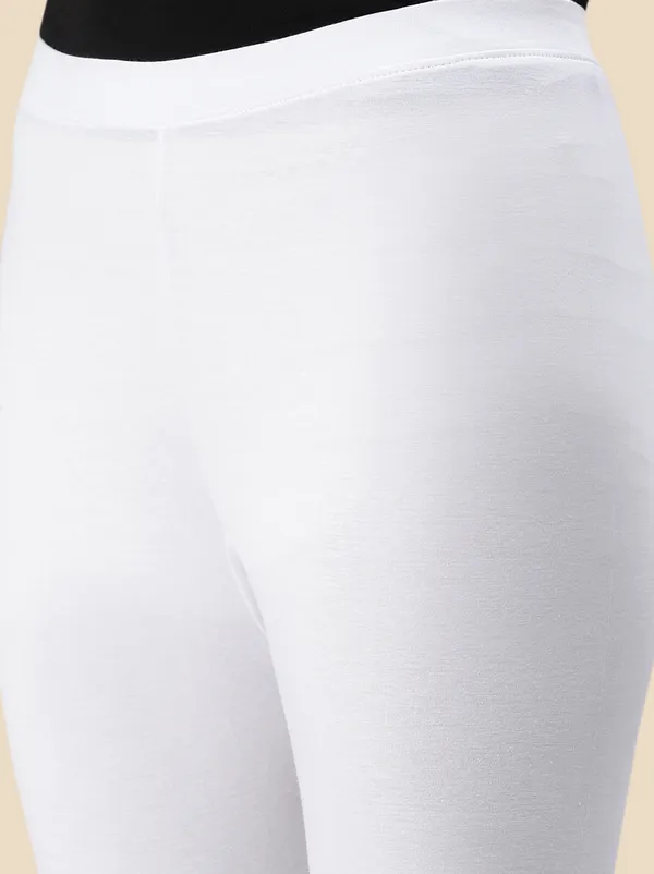 White_3/4Th/Calf_Length_Western_Wear_Legging_For_Women