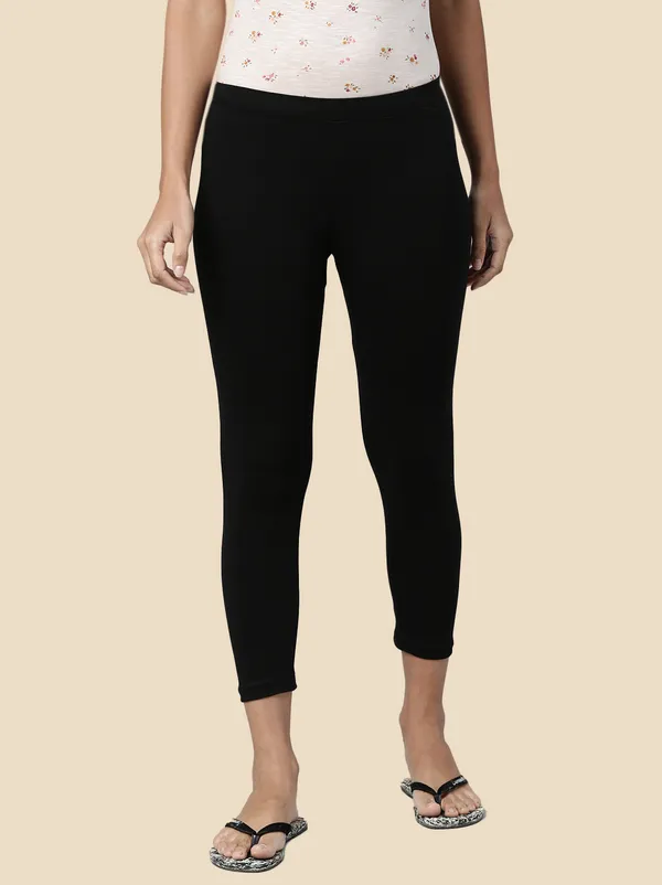 Black_3/4Th/Calf_Length_Western_Wear_Legging_For_Women