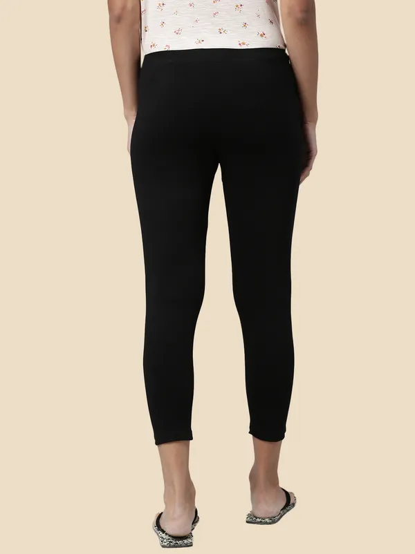 Black_3/4Th/Calf_Length_Western_Wear_Legging_For_Women