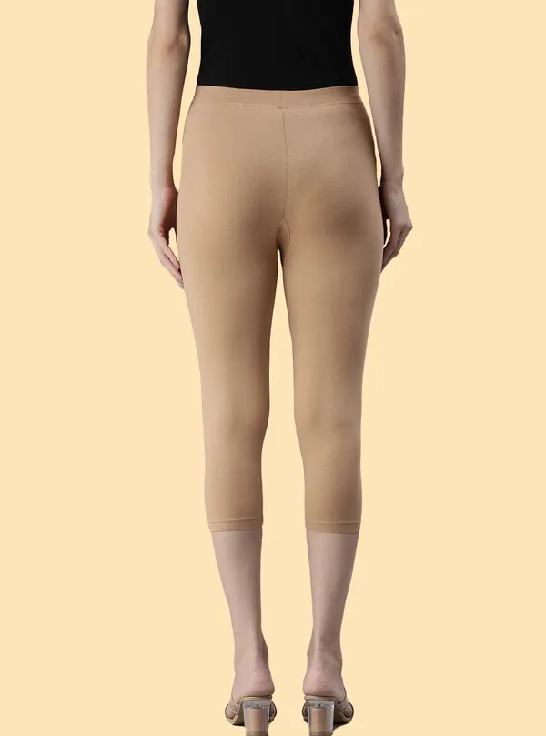 Beige_3/4Th/Calf_Length_Western_Wear_Legging_For_Women