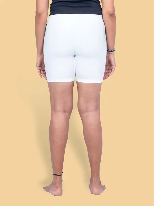 White_Solid_Women_Casual_Shorts_For_Women