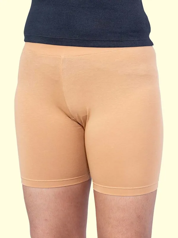 Beige_Solid_Women_Casual_Shorts_For_Women